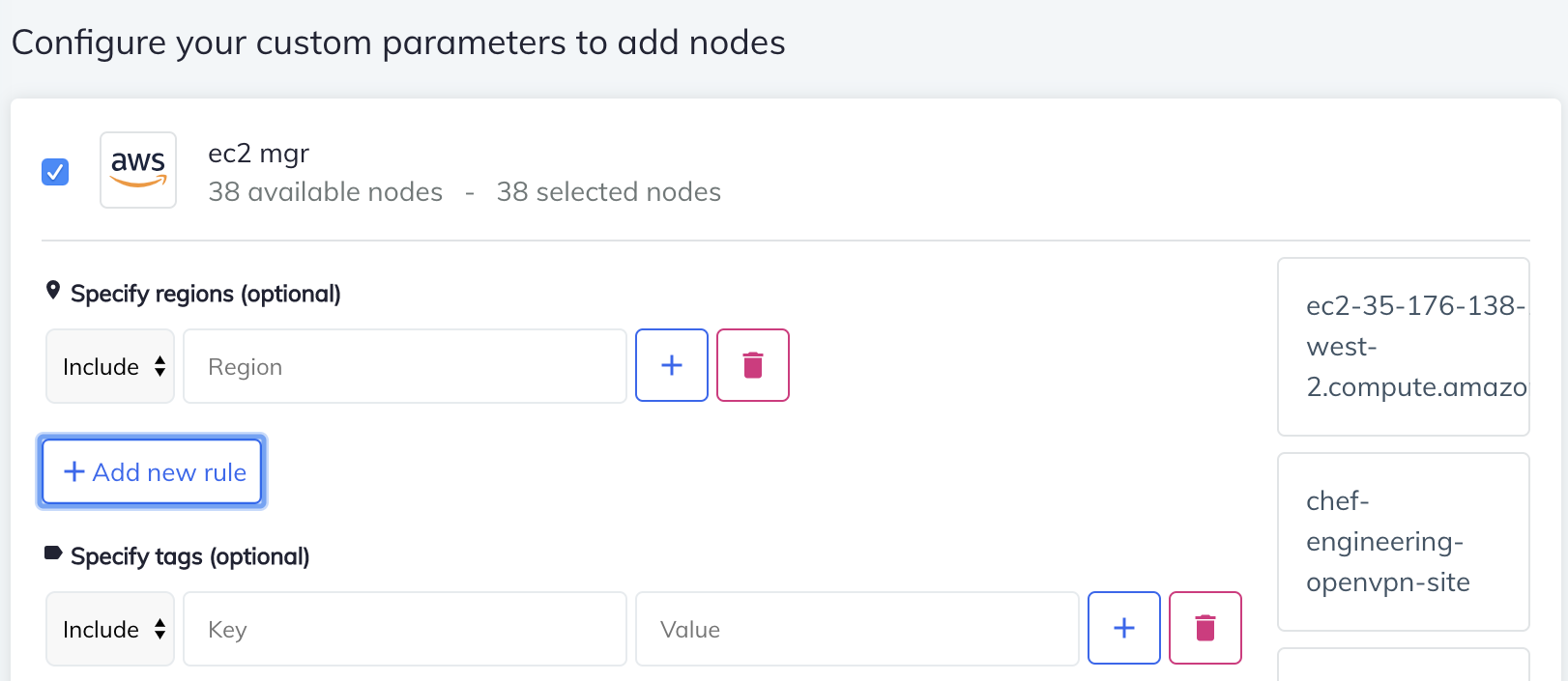 Chef Automate Create AWS-EC2 Scan Job